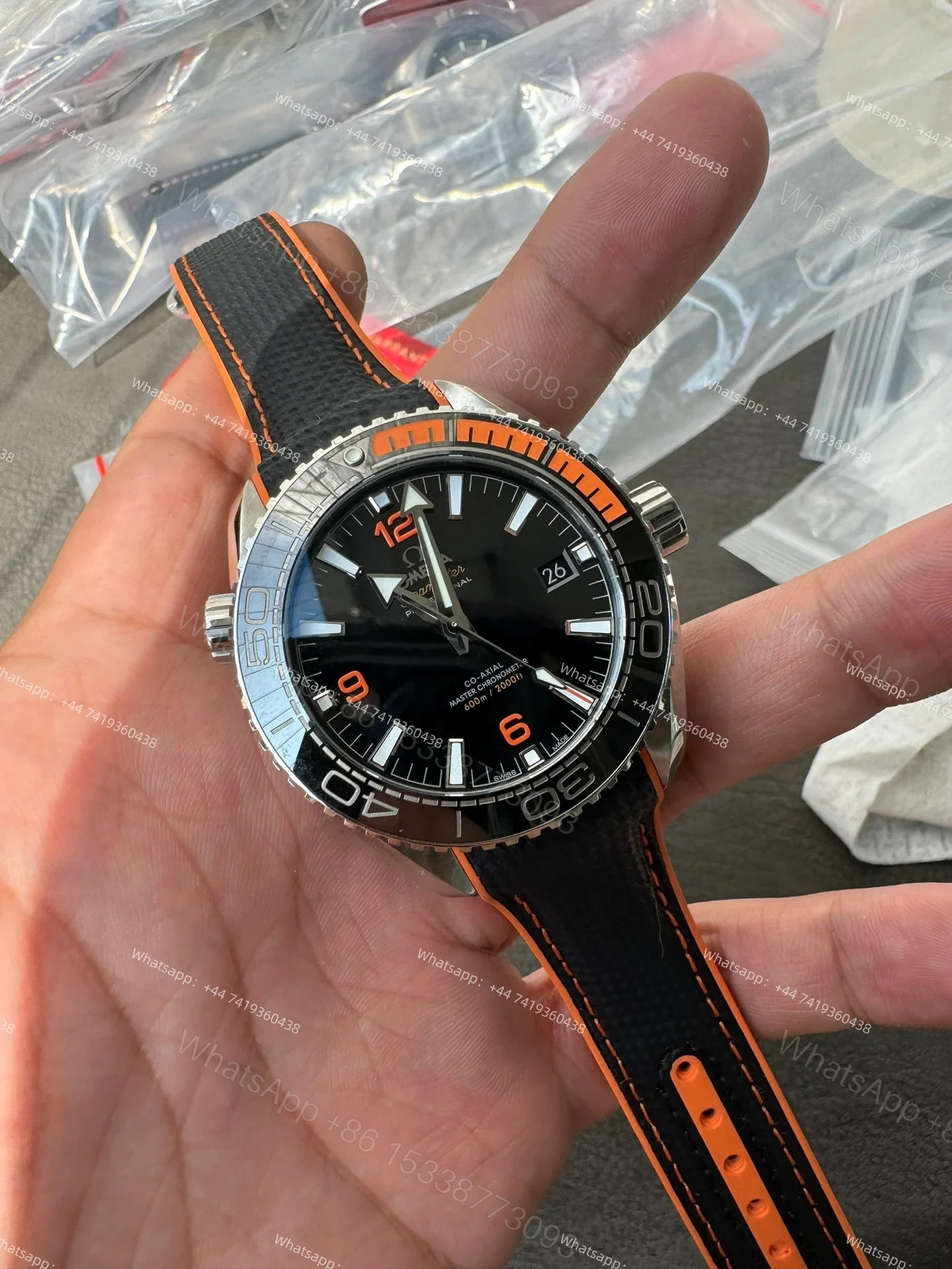 View 3 of Omega Super Clone Seamaster Planet Ocean 600M 215.30.44.21.01.002 43.5mm Black Ceramic Dial Rubber Strap