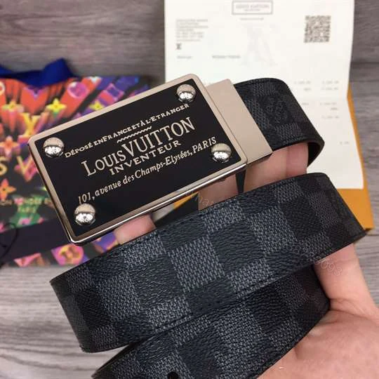 View 6 of LOUIS VUITTON INVENTEUR DAMIER EBENE/GRAPHITE BELT – B158