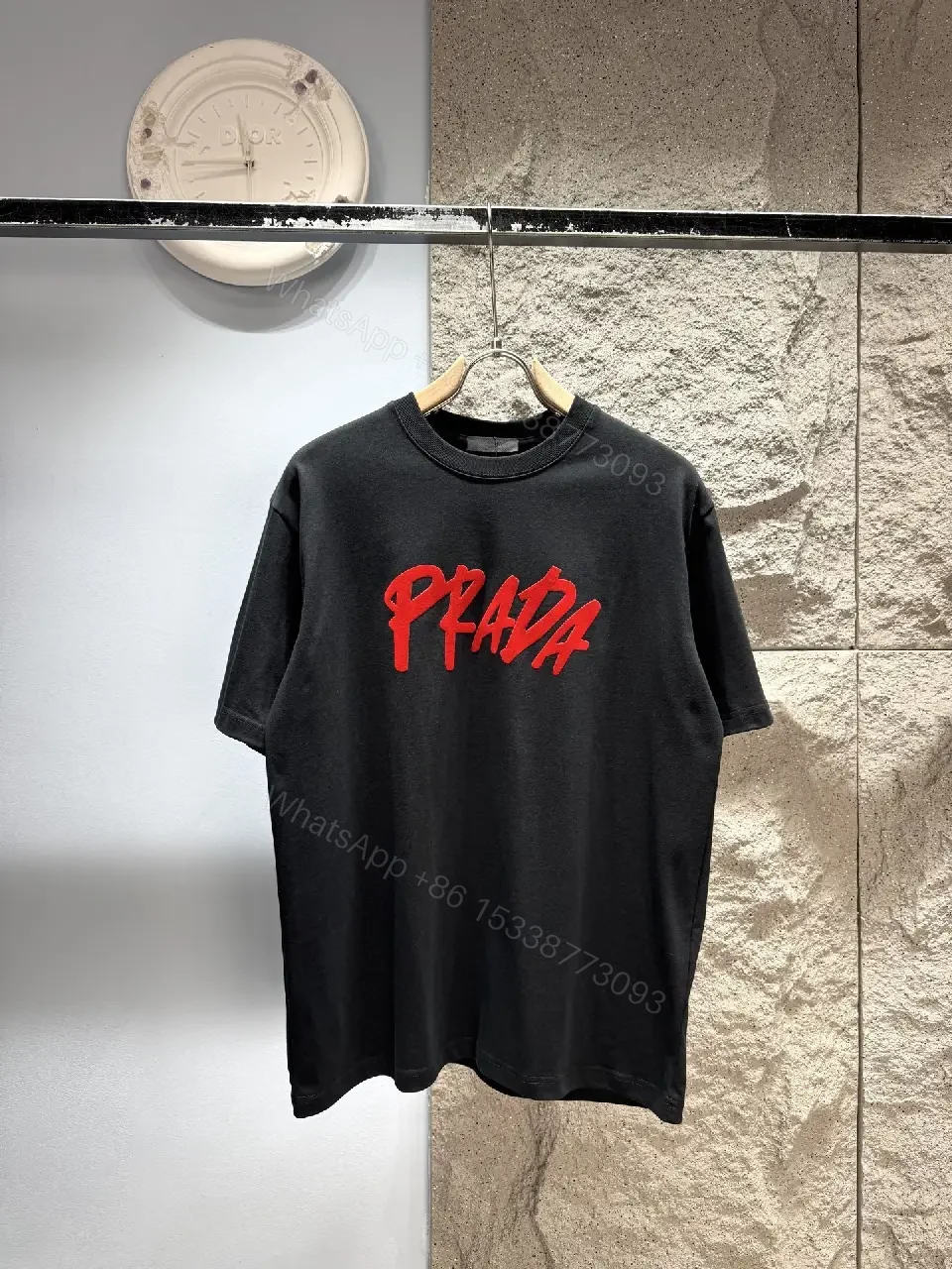View 10 of Bold Red Logo Tee - Premium Cotton Crewneck Shirt