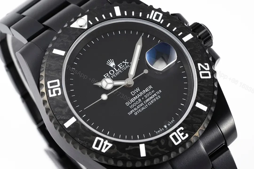 View 3 of Stealthy ghost submariner replica 40MM Black Carbon Custom Edition RG-SUBMARINER-GHOST-CARBON