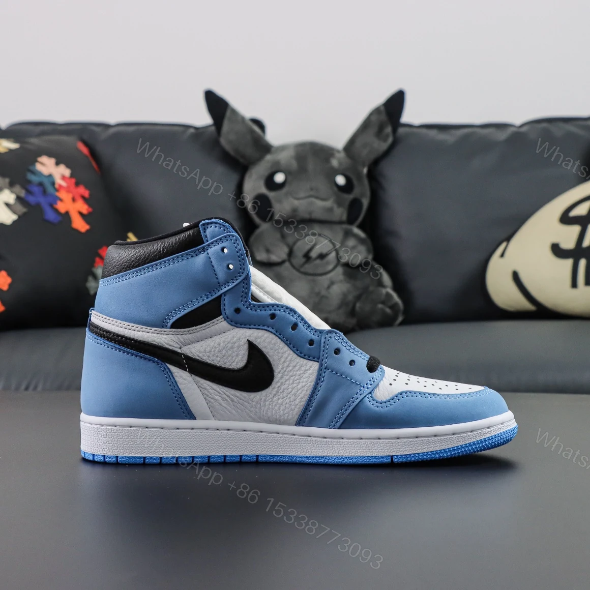 View 2 of Air Jordan 1 Retro High White University Blue Black Reps