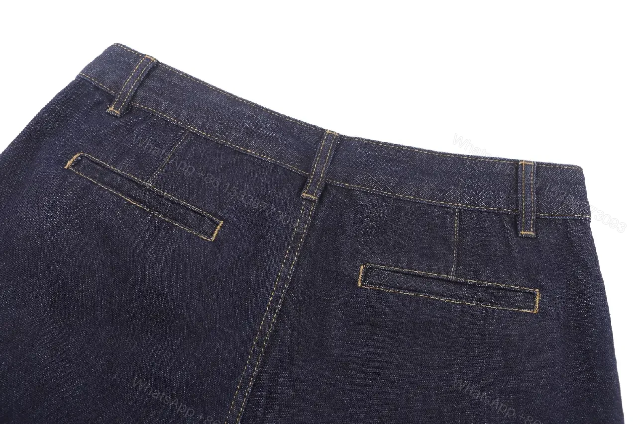 View 6 of Dark Denim Bermuda Shorts Cotton Classic LV Logo Short Pants
