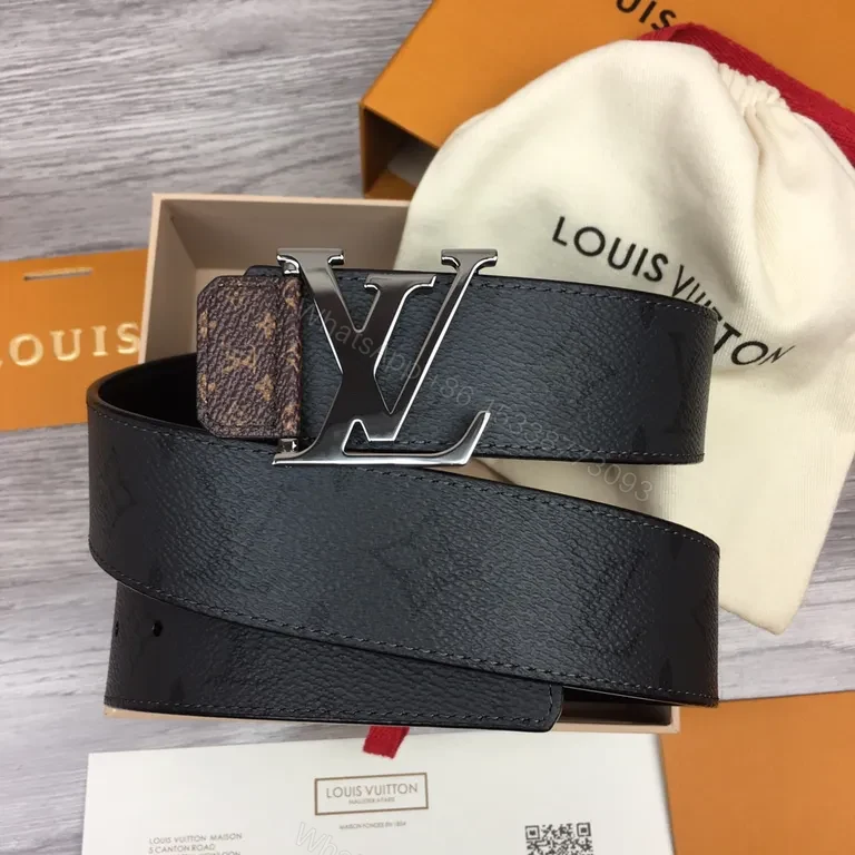 View 9 of Monogram Eclipse Belt: Two-Tone Luxury Belt with LV Buckle
