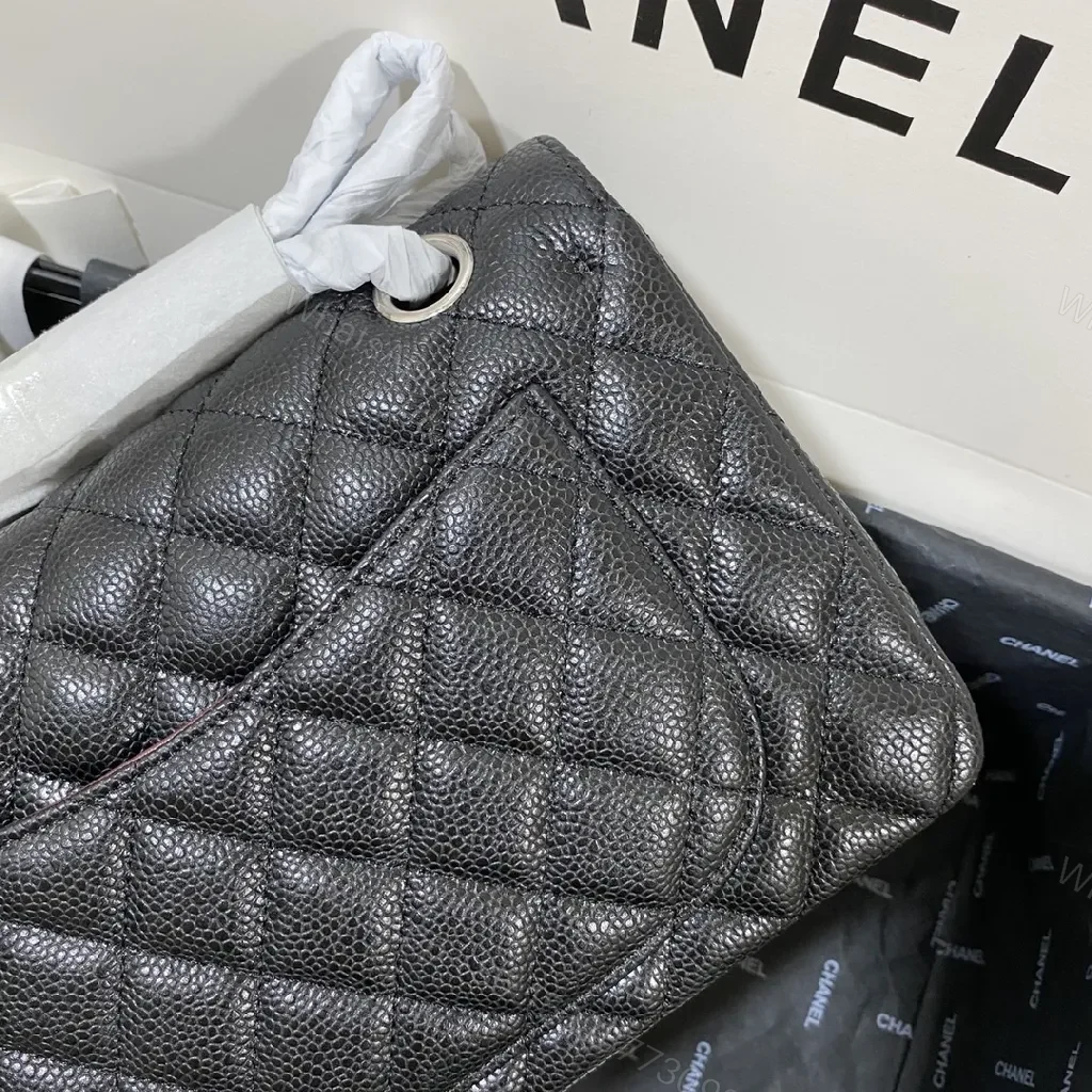 View 6 of Quilted Black Flap Shoulder Bag – Modern Classic Style, Timeless silhouette