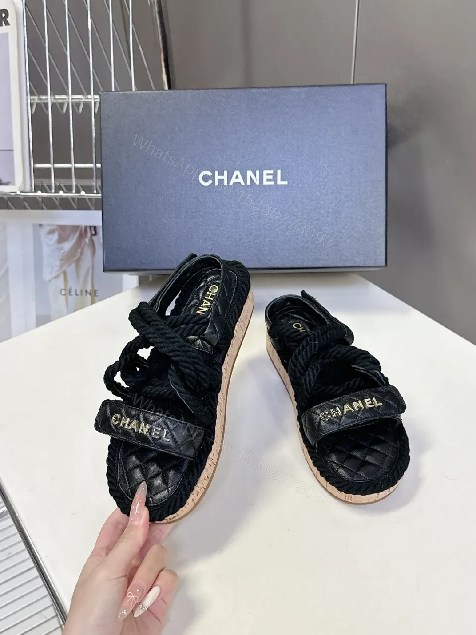 View 9 of Quilted Espadrille Sandals with Luxe Rope Straps