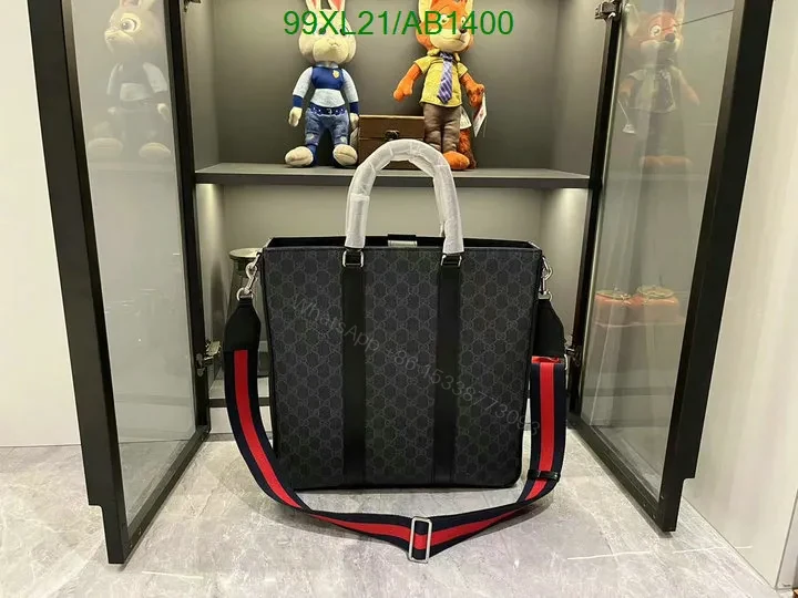 View 3 of Gucci Medium GG Tote Bag in Black Leather NQP987