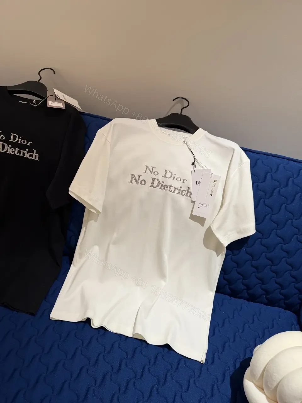 View 11 of Minimalist No-Dior Typography Cotton Tee: Subtle Luxe Comfort
