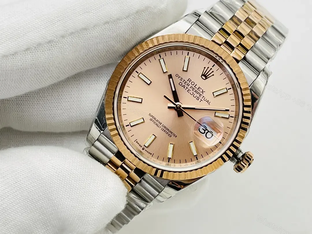View 3 of Rolex Datejust 36 Rolesor Everose Fluted Jubilee Pink Dial 116231-0062
