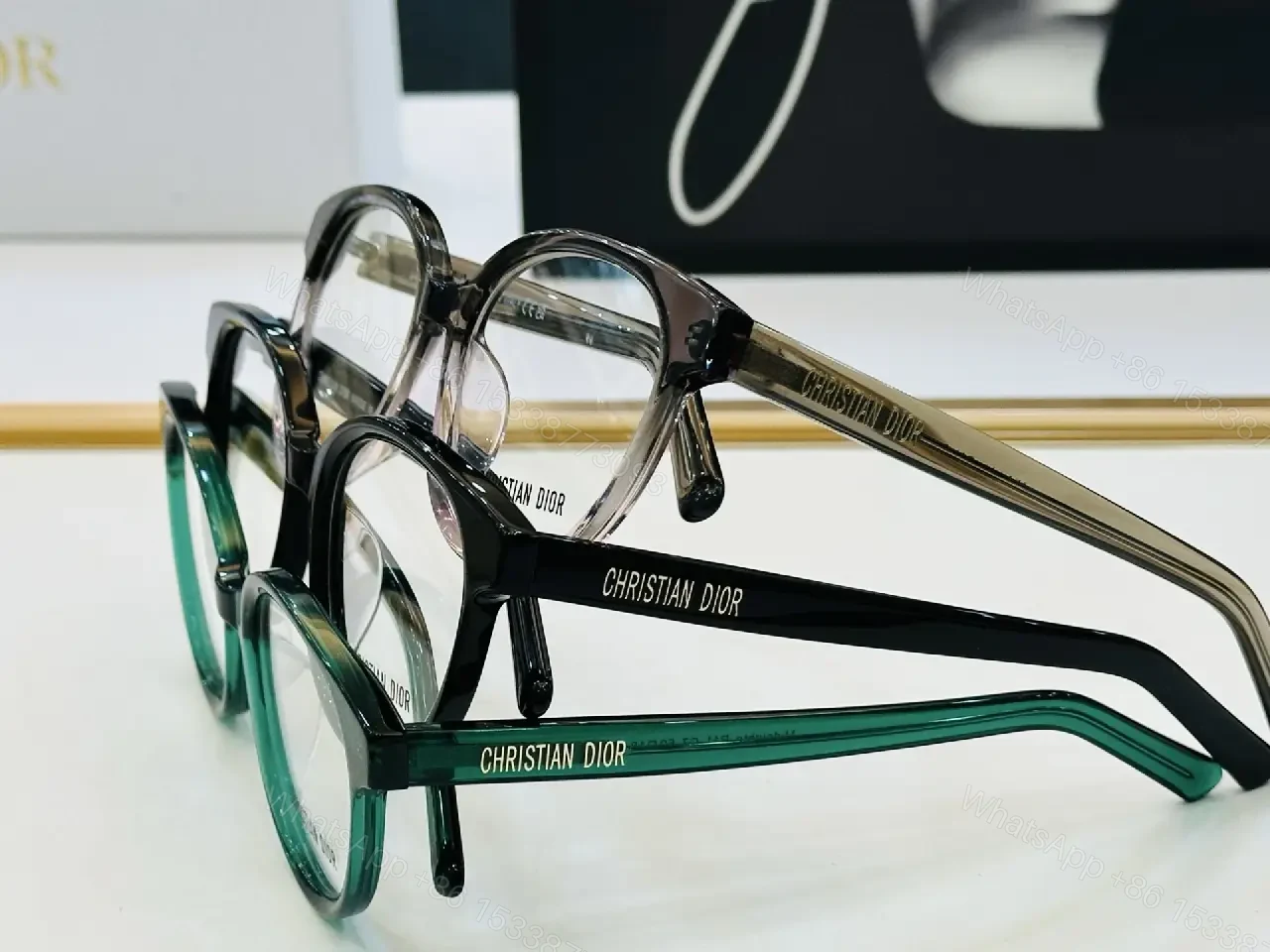View 5 of Bold Black Round Eyeglasses: Subtle Luxury Eyewear