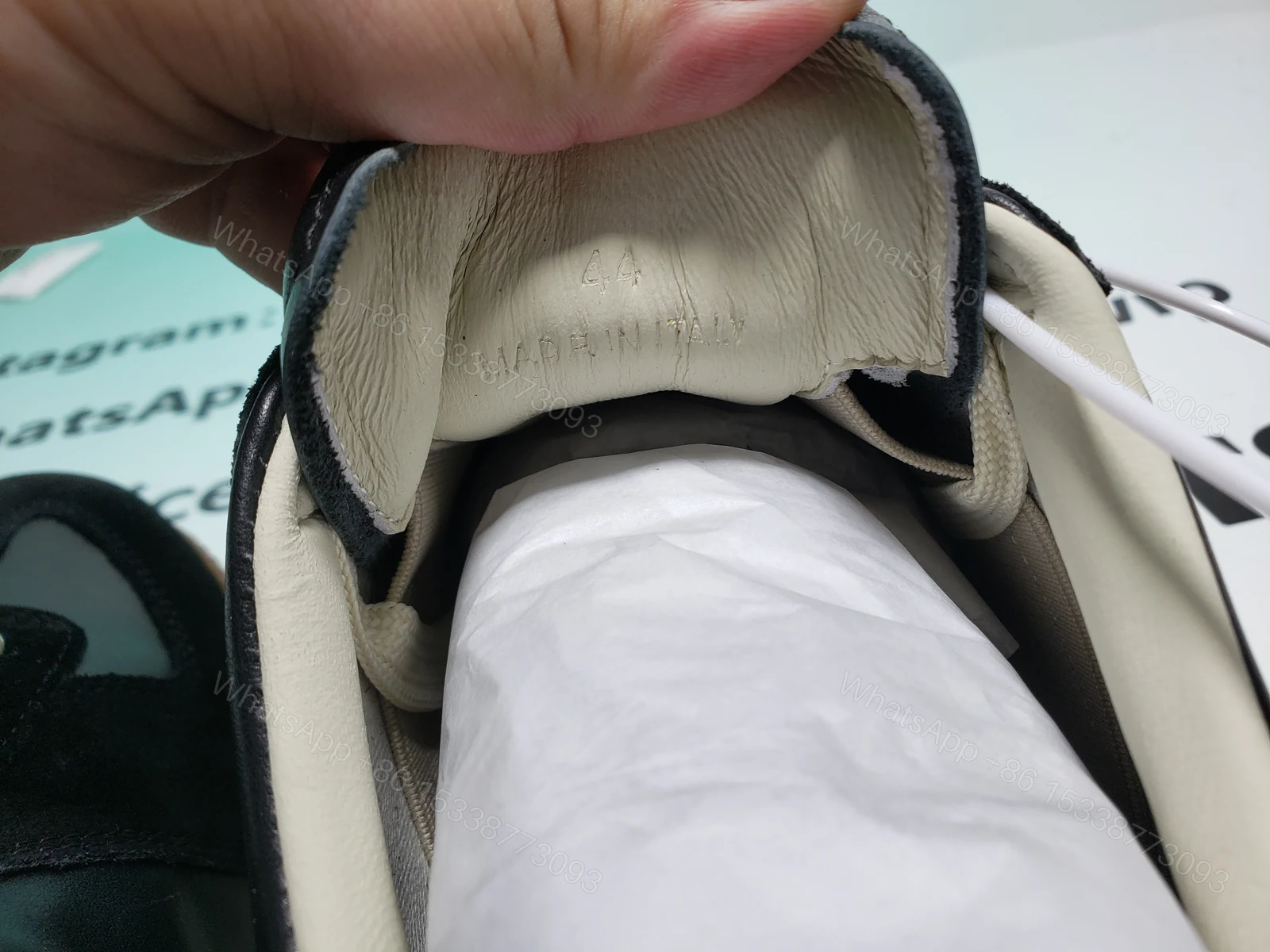 View 5 of Maison Margiela Replica low-top leather sneakers Black S57WS0236P1895