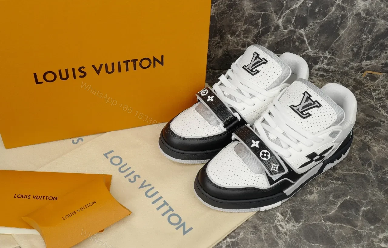 Chunky White & Black Leather High-Tops — Luxury Comfort Sneakers — view 1
