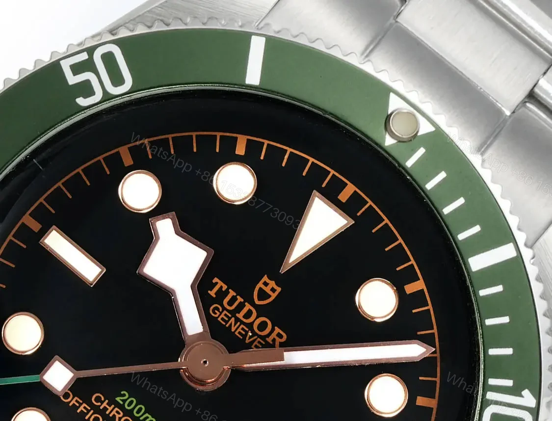 View 2 of Tudor R28 Biwan Green Bezel Black Dial Five-Link Bracelet Premium 41MM TUD-R28-GRN-STL-41