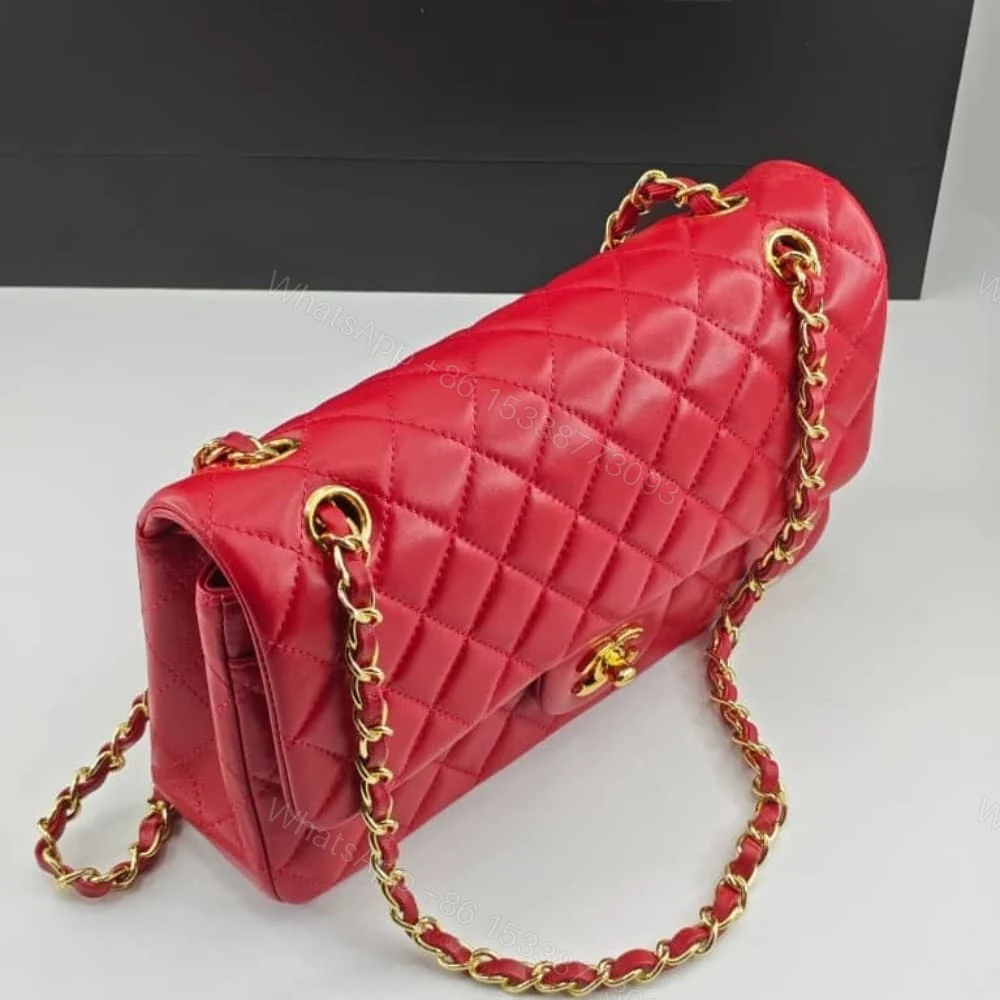 View 5 of Chanel Medium Classic Double Flap Red Gold Hardware 25Cm