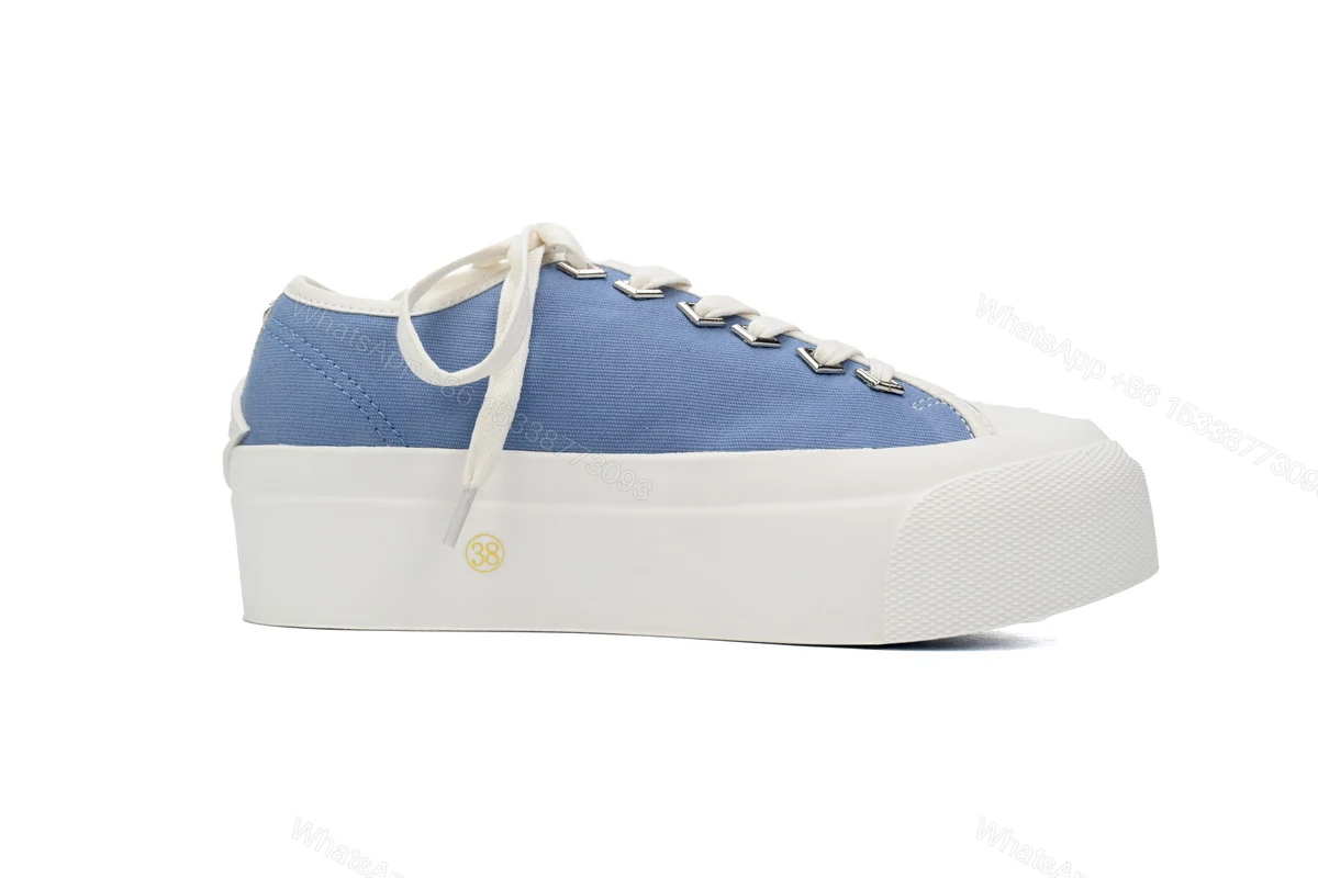View 6 of Women's Jimmy Choo Palma Maxi Blue Canvas Platform Trainers