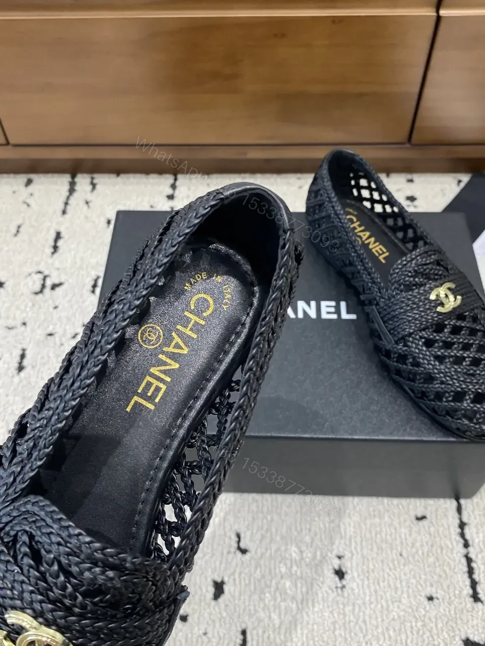 View 3 of Breathable Knit Moccasins with Gold Hardware - Lux Comfort