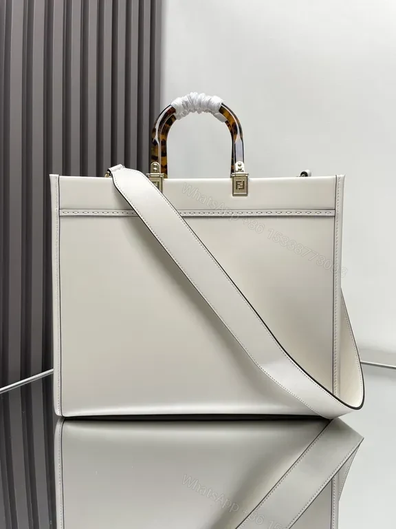 View 7 of Structured Tote in Leather with Bold Logo Branding