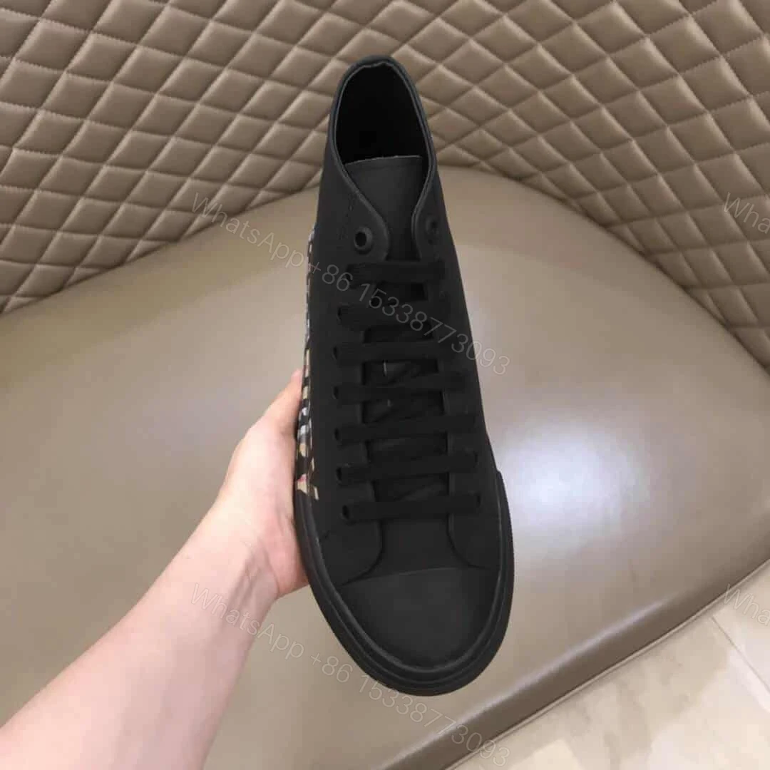 View 4 of BURBERRY LOGO PRINT GABARDINE HIGH-TOP SNEAKERS – BBR82