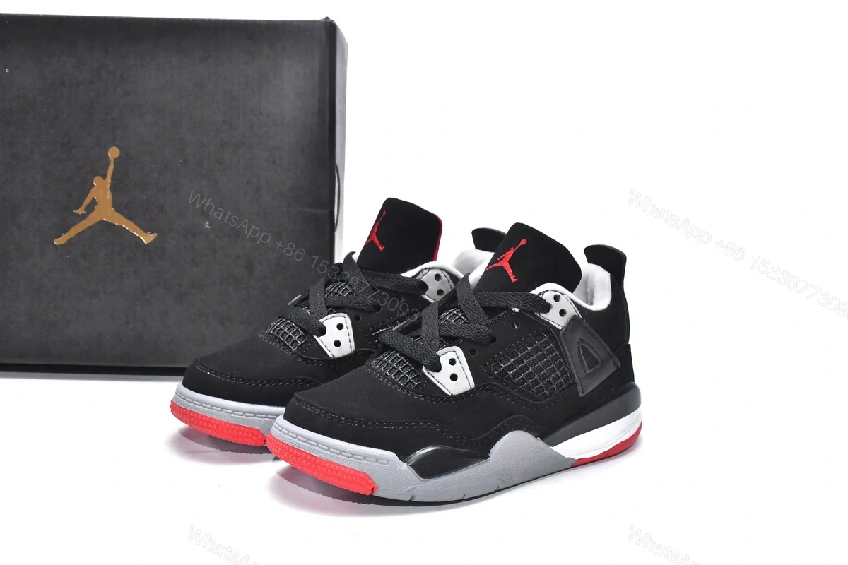 Jordan 4 Kids Shoes Retro Bred (2019) BQ7660-060 — view 2