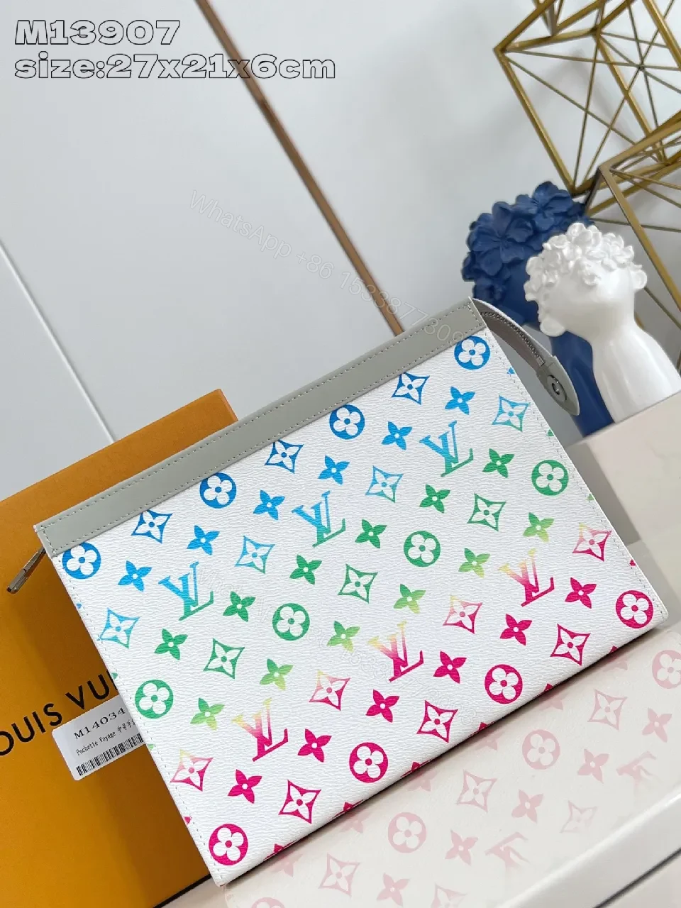 Rainbow Monogram Zip Pouch – Luxe Rainbow Style, Compact Organizer — view 1