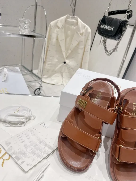 View 2 of Strap-Forward Leather Sandals: Dior-Inspired Luxury Comfort