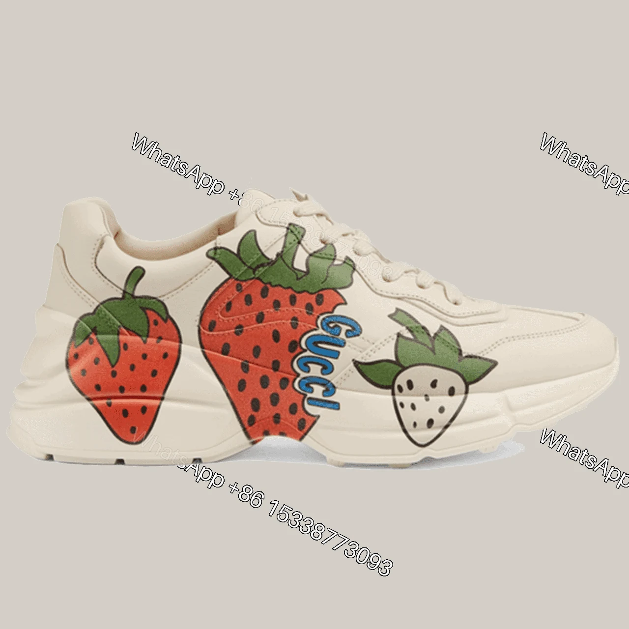GUCCI RHYTON SNEAKER WITH STRAWBERRY — view 1