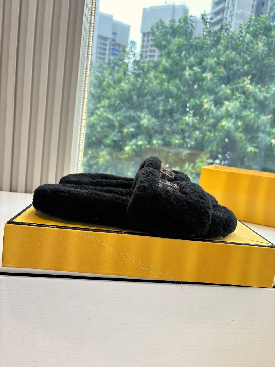View 9 of Soft Plush Texture Slides: Luxe Open-Toe Comfort