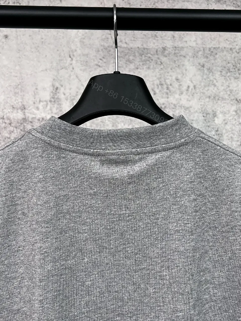 View 2 of Grey Cotton Crest Tee - Vintage Crest, Relaxed Fit, Premium Texture