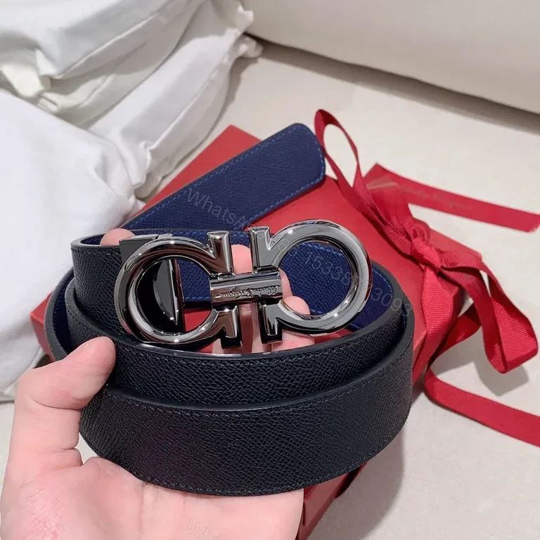 View 6 of Gancini Belt: Black Italian Leather, 38mm, Italian Craftsmanship