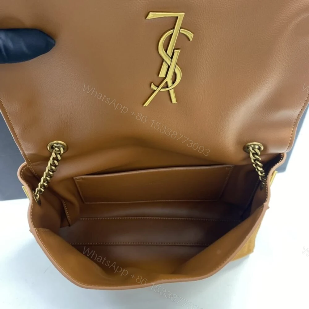 View 7 of Saint Laurent Kate Medium Reversible Chain Bag In Suede Tan 28Cm