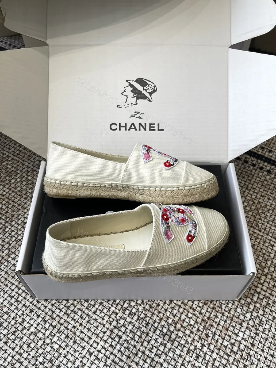View 6 of Floral Embroidered Canvas Espadrille - Couture-Inspired Sneakers