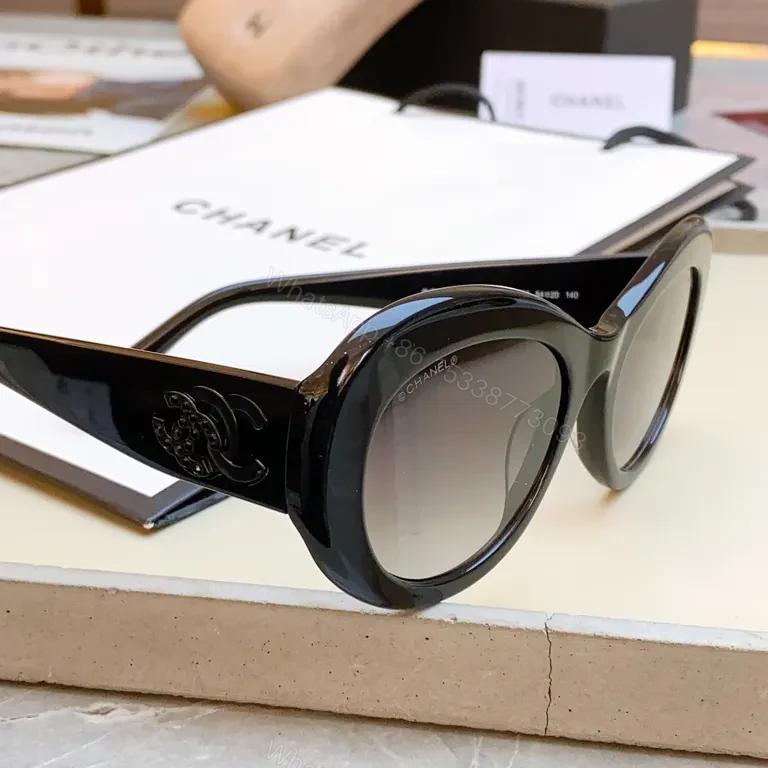 View 4 of Chanel-Inspired Black Cat-Eye Sunglasses: Luxe Silhouette