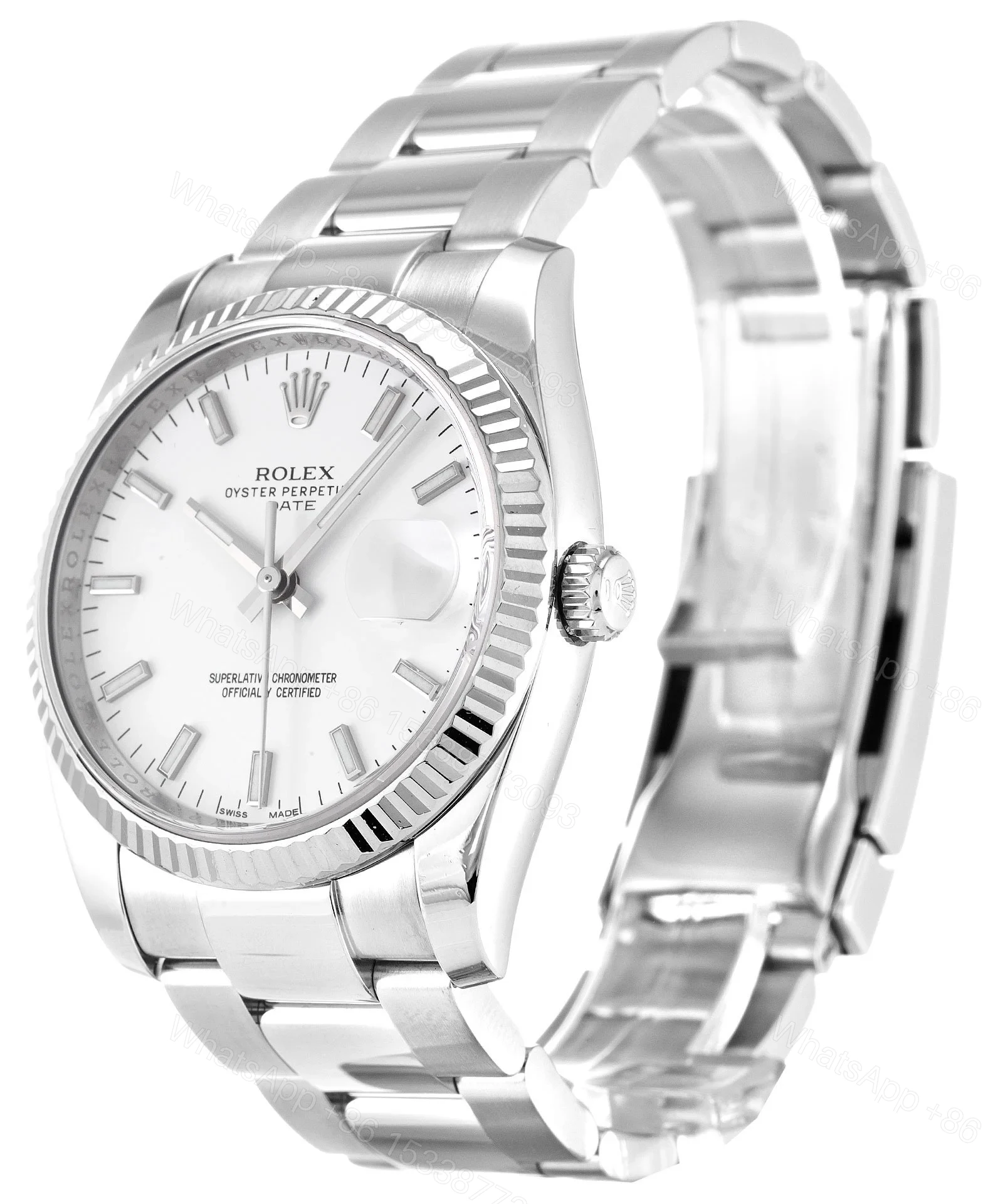 View 2 of Replica Rolex Oyster Perpetual Date White Dial 115234 34 mm