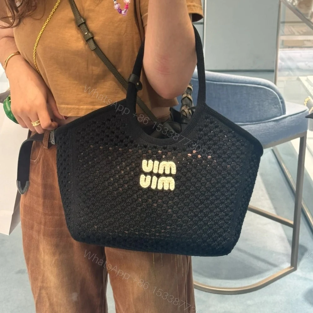 View 3 of MIUMIU IVY MESH BAG IN BLACK 27CM 5BG281 2F8E F0N12 V OOO