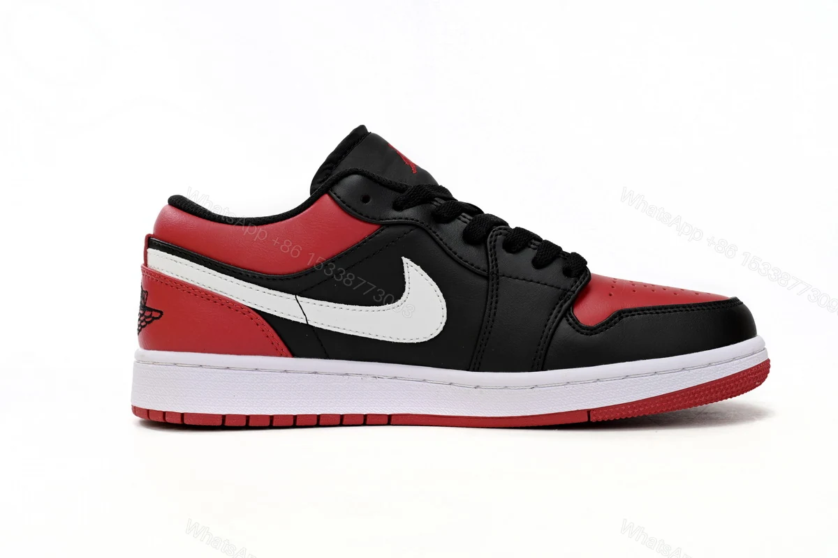 View 2 of Air Jordan 1 Low Retro Black Red 553558-066