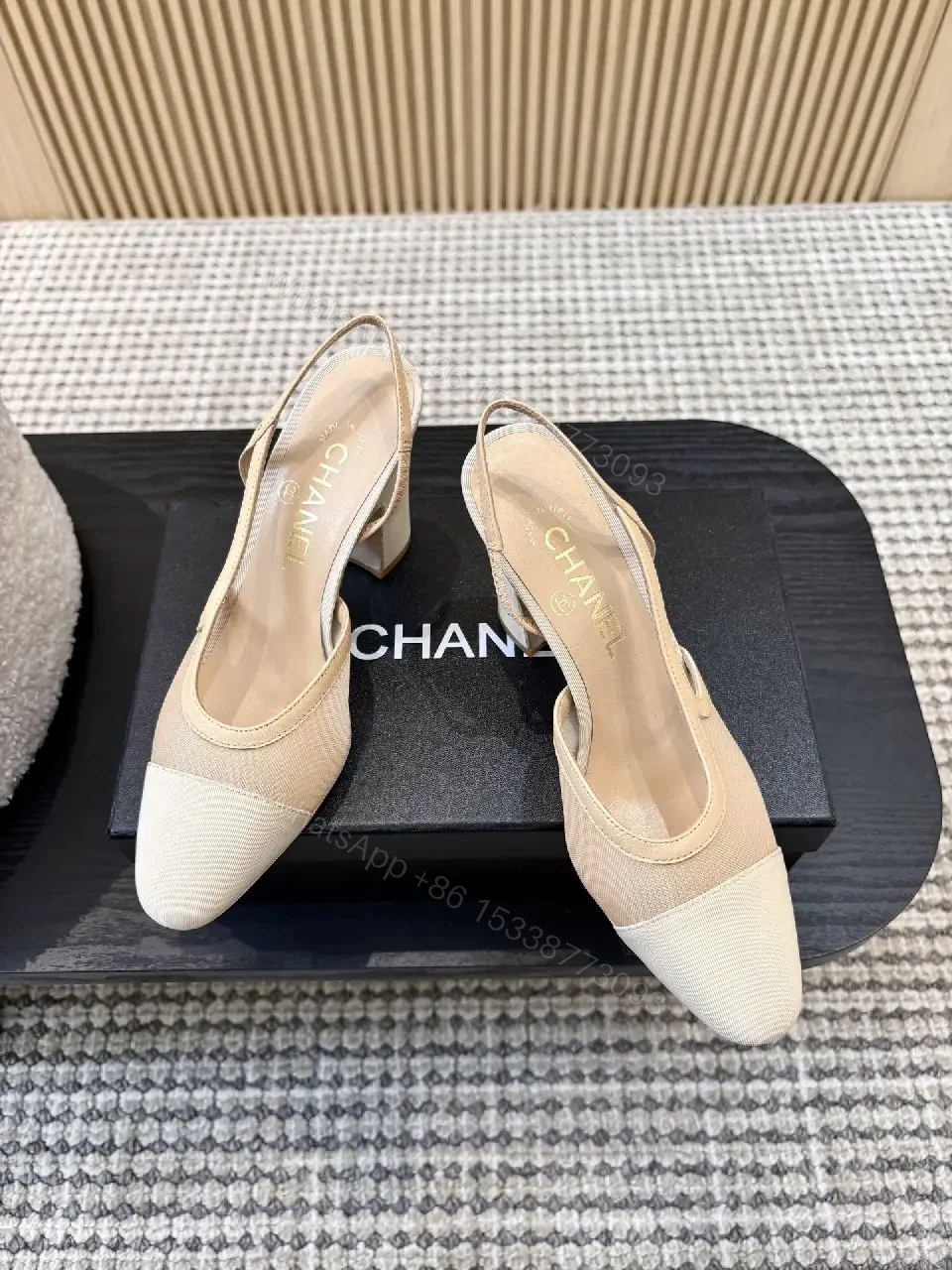 View 3 of Chic Texture Slingback Heels: Comfort Meets Luxe Style