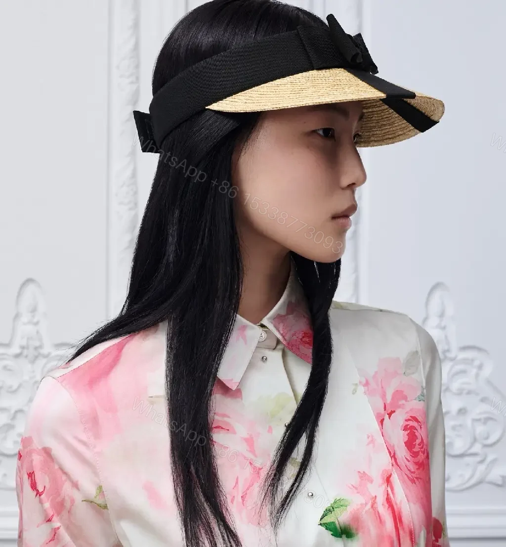 View 8 of Chic Straw Visor with Black Strap – All-Day Comfort