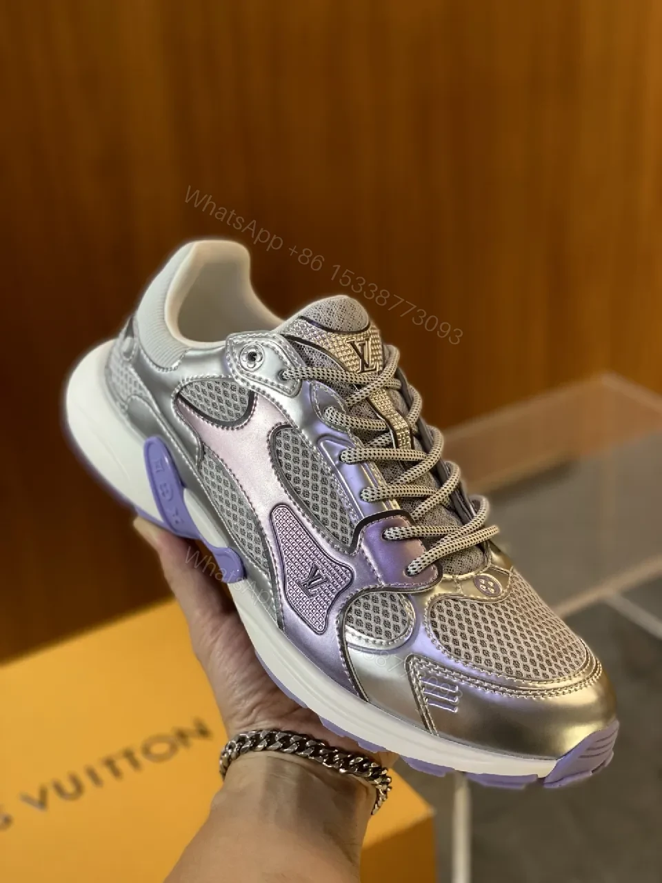 View 7 of Iridescent Tech High-Tops: Lightweight, Cushioned, Reflective Sneakers
