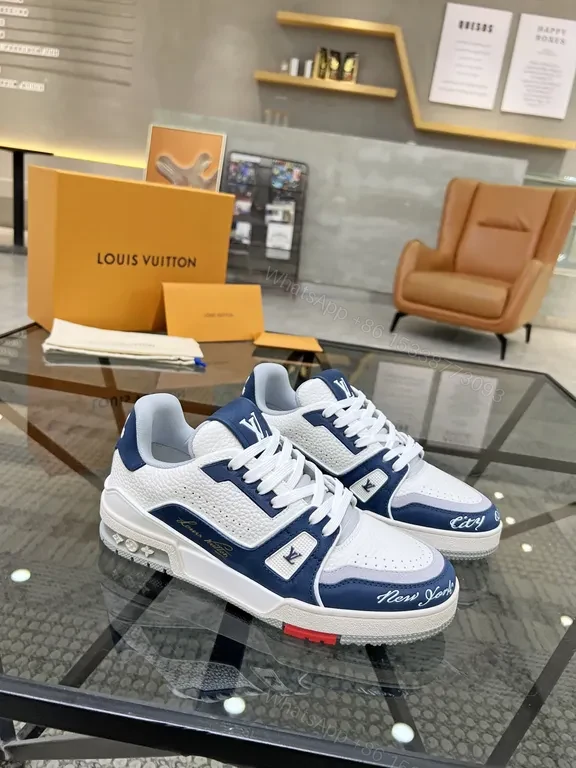 View 6 of Bold Navy-White LV-Inspired High-Tops: All-Day Comfort Sneakers