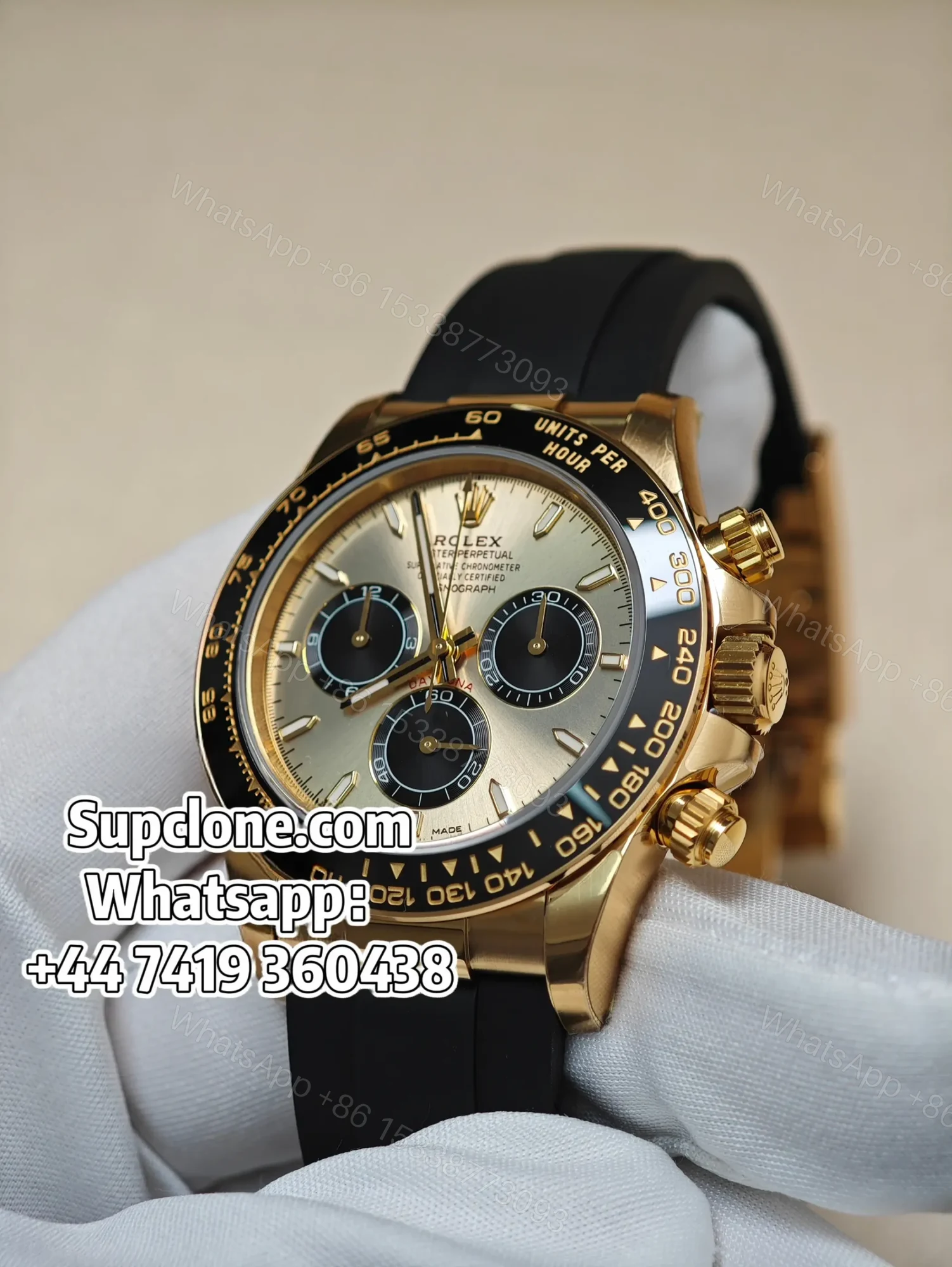 View 3 of Rolex Daytona Super Clone M126518LN-0012 Gold dial 4131 Movement