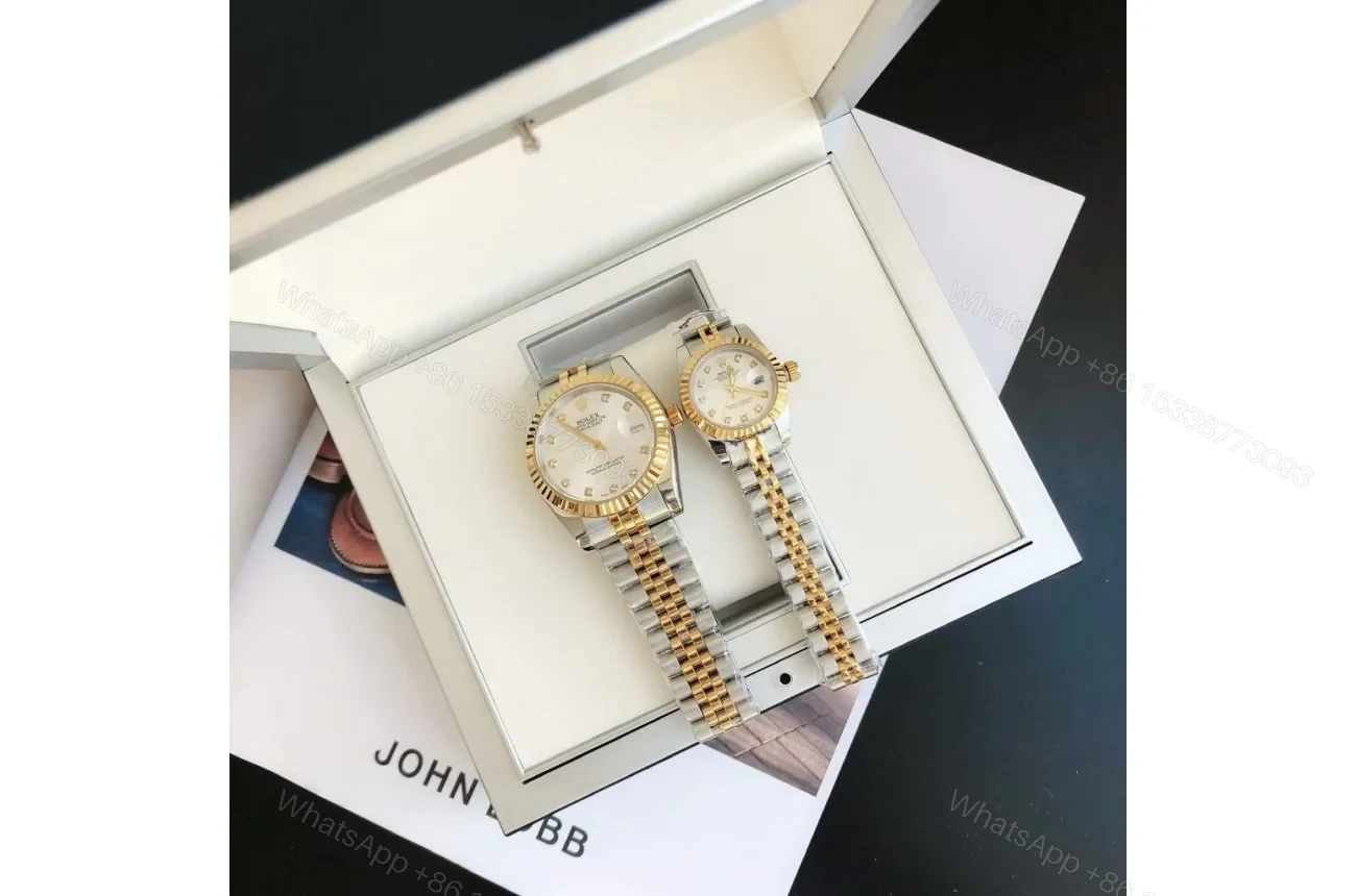 View 9 of Replica Rolex Datejust RG/SS Jub Sliver/Dia 36/28 mm