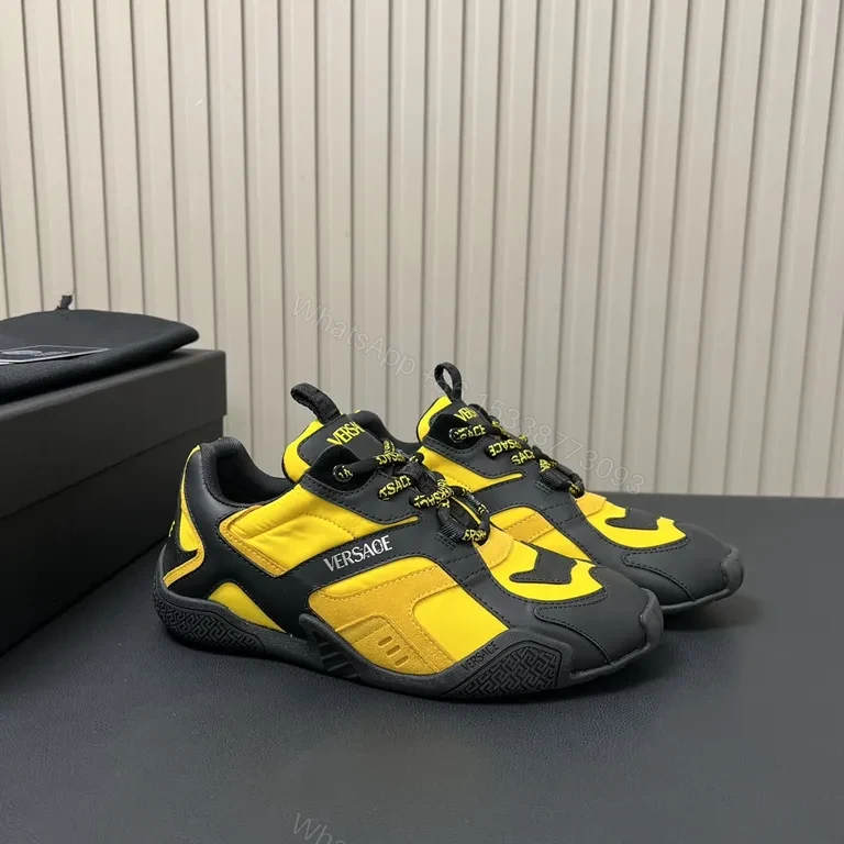 View 3 of Bold Black-Yellow Luxe High-Tops: Versace-Inspired Sneaker