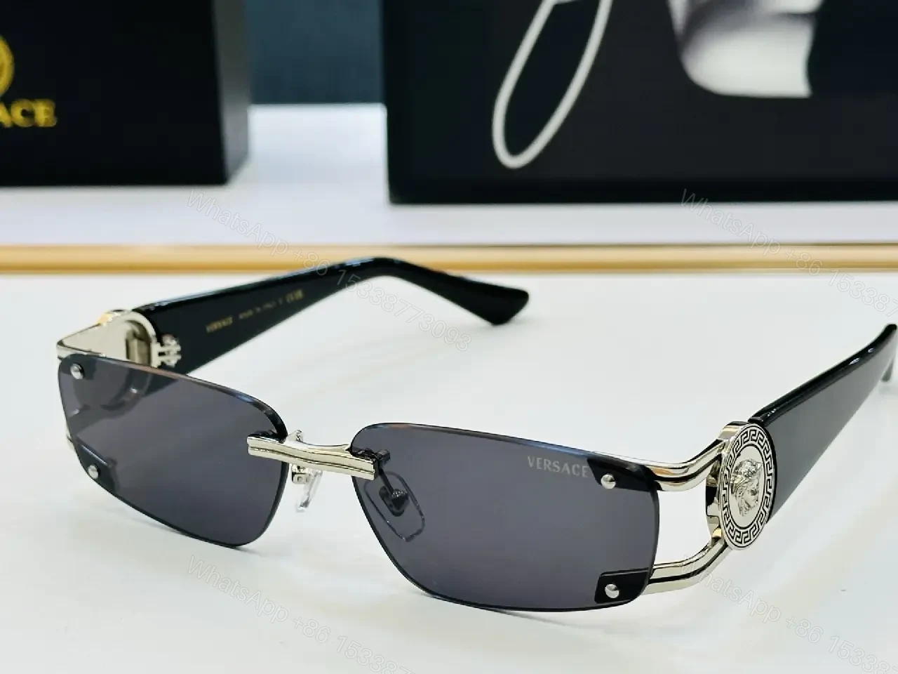 View 4 of Rimless Shield Sunglasses: Modern Luxe, Subtle Attitude