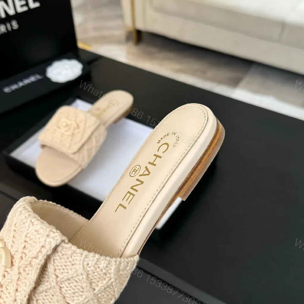View 8 of Knit Texture Slides - Subtle Luxury Slip-Ons