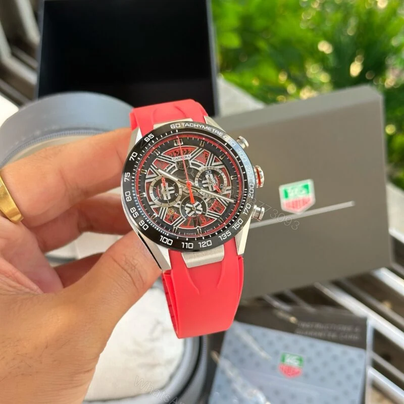View 2 of Tag Heuer Carrera 7AAA Black-Red Chronograph 44mm Quartz