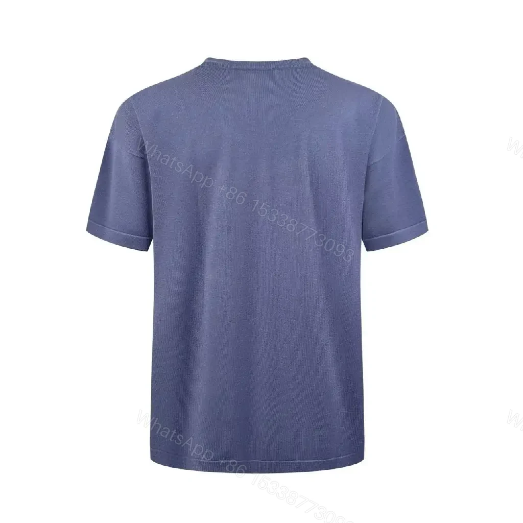 View 8 of Purple Cotton Knit T-Shirt, Dior Logo, Casual Style, Short-Sleeve Shirt