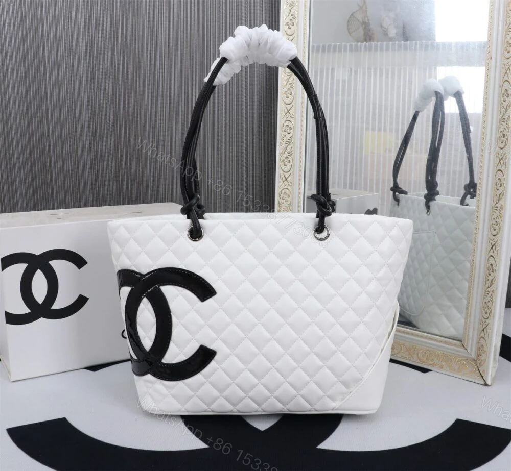View 2 of Chanel Large Cambon Tote Bag Black White 41Cm