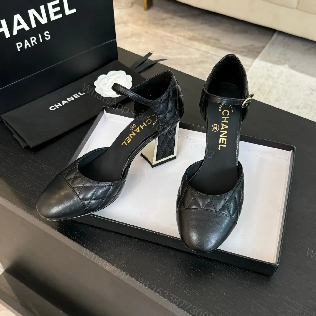 View 7 of Quilted Ankle-Height Pumps + Subtle Shine, Black, Heels, Couture-Inspired
