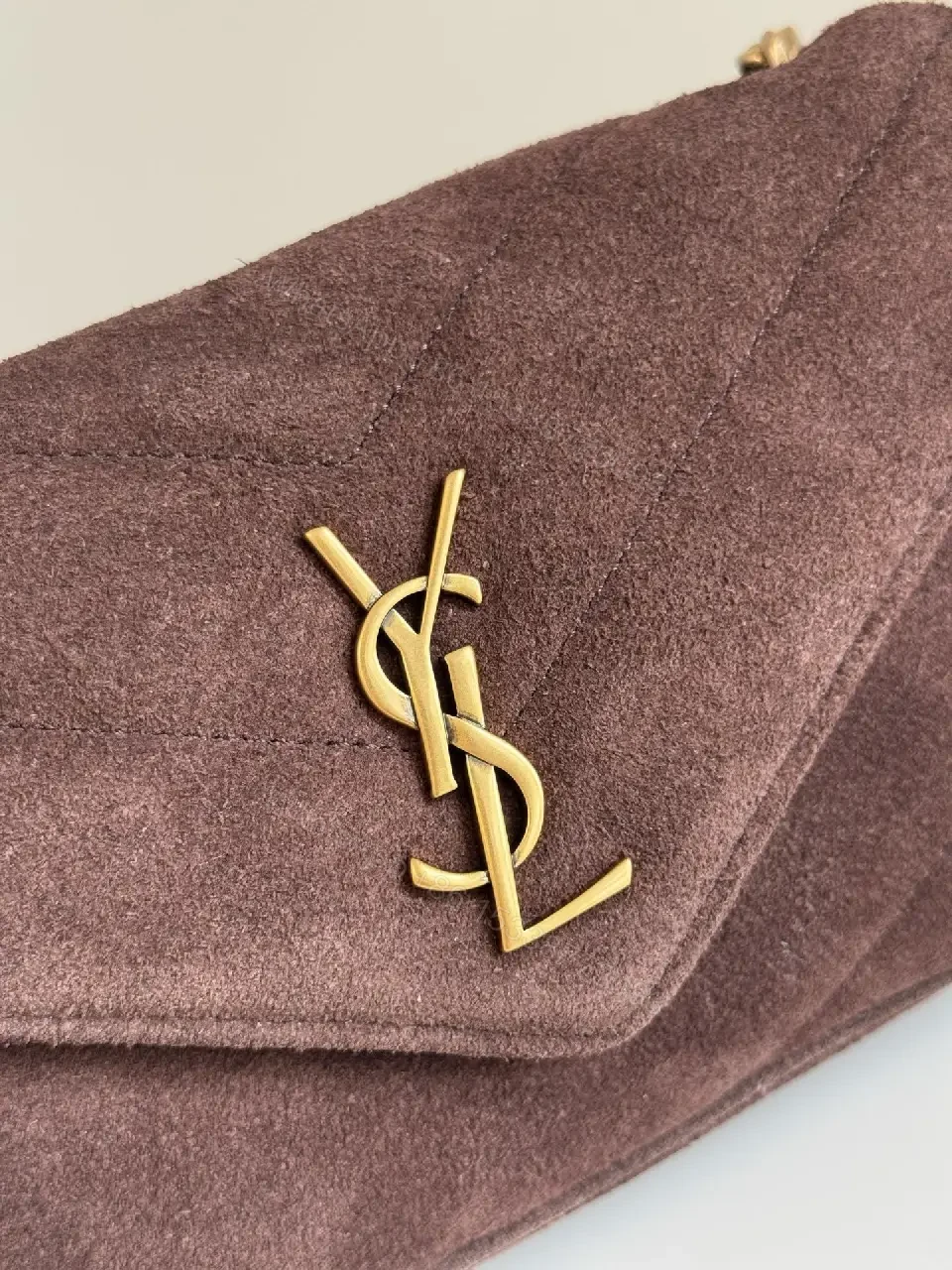 View 9 of Velvet Block Shoulder Bag with Gold Logo Detail