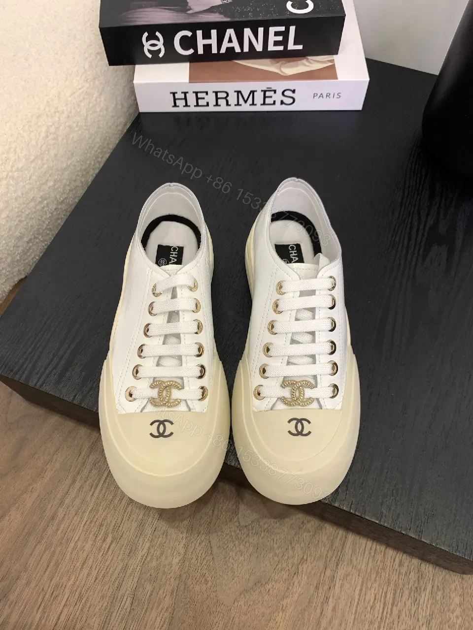 View 7 of Cream-White Leather Sneakers: Subtle Opulence, Everyday Luxury