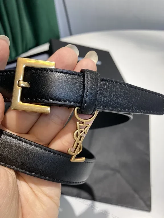 View 9 of Sleek Black Leather Belt with Gold Buckle â€” Luxury Everyday Belt